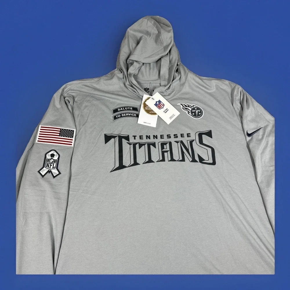 Tennessee Titans 2024 Nike Salute To Service Long Sleeve‎ Hoodie Men's 3XL Gray